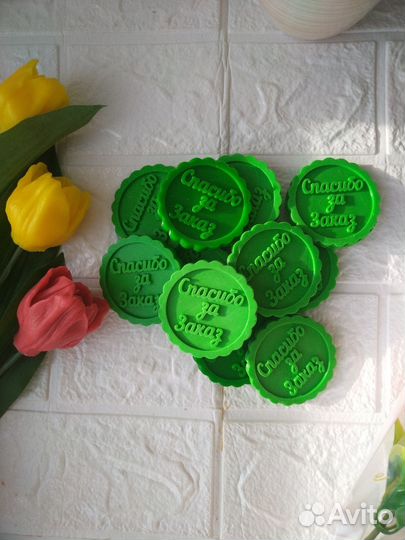 Мыло ручной работы. Мишка с тюльпаном