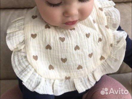 Муслин нагрудник слюнявчик