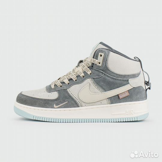 Кроссовки Nike Air Force 1 Mid Grey / White Blue F