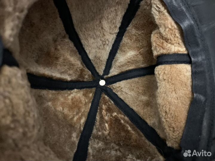 Мужская теплая кожанная кепка-бейсболка