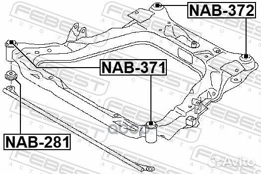 Сайлентблок подрамника зад прав/лев NAB372