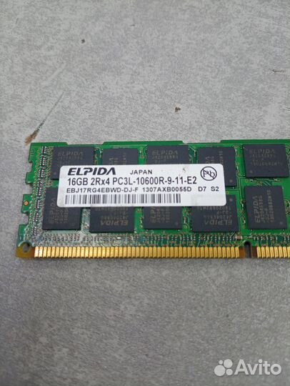 Оперативная память DDR3 16GB PC3L-10600R 1333Mhz