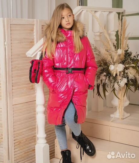 Зимнее пальто для девочки Anernuo рост 140