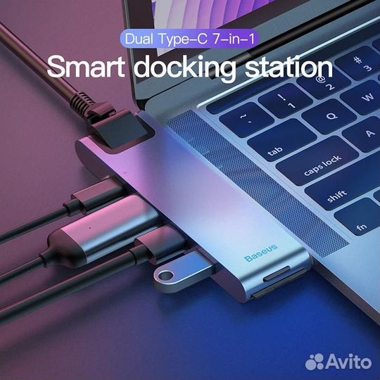Переходник хаб Baseus cahub-L0G 7в1