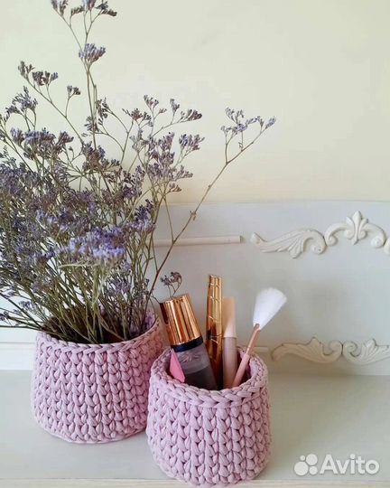 Вязаные корзинки