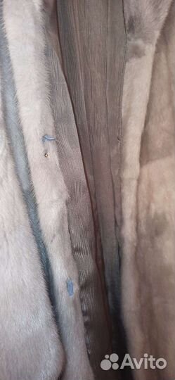 Продаётся голубая цельная норковая шуба, размер 46