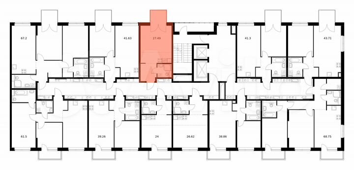 Квартира-студия, 27,5 м², 12/14 эт.