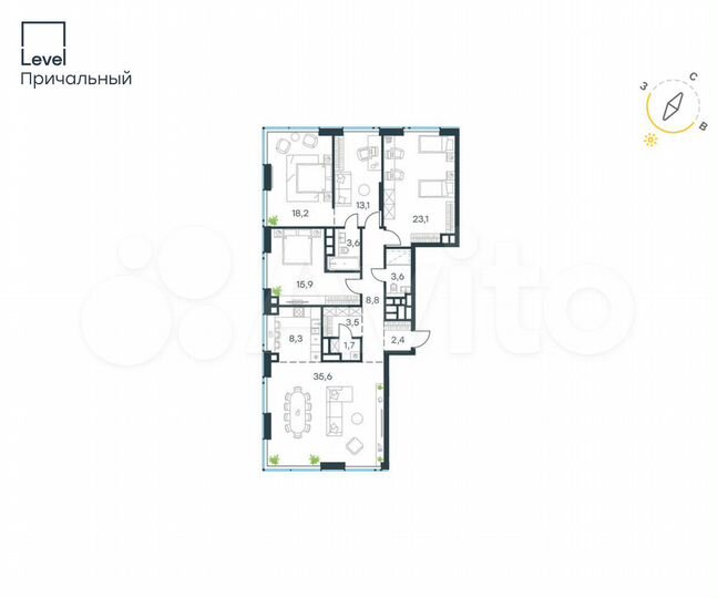 5-к. квартира, 137,8 м², 25/32 эт.