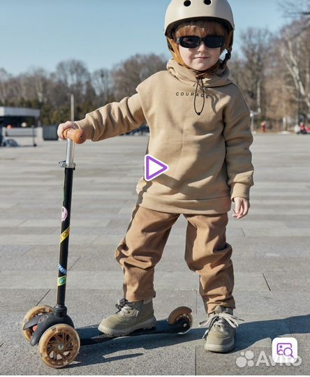 Самокат happy baby черный tornado детский