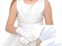 Новые перчатки белые парадные детские