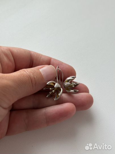 Серьги цветы
