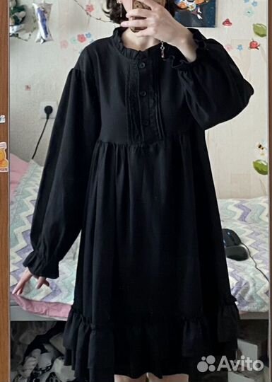 Готическое черное платье S