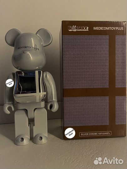 Коллекционная фигурка Bearbrick Silver Chrome 400