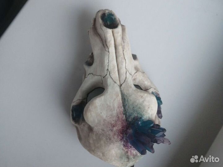 Маска череп волка с кристаллами на хэллоуин