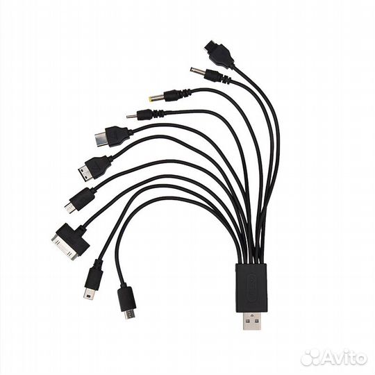 USB кабель 10в1 microUSB/miniUSB/30 pin/LG Chocola