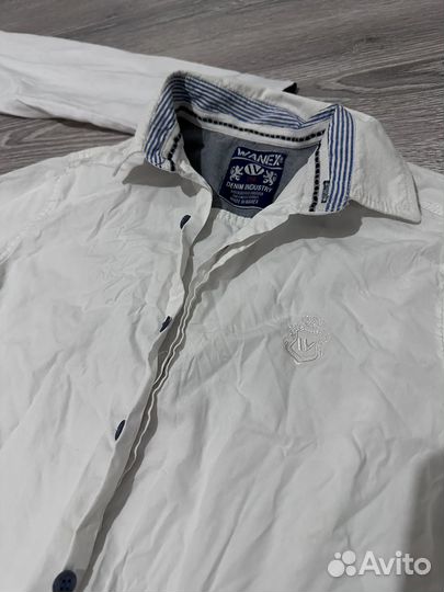 Рубашка белая на мальчика 140