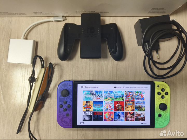 Прошитая приставка Nintendo Switch oled + 128gb sd