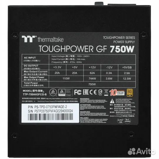 Блок питания Thermaltake Toughpower GF 750W 517893