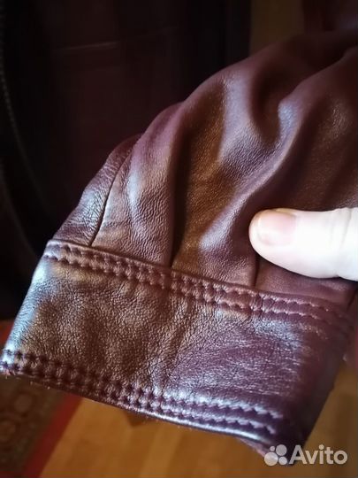 Кожаная куртка бомбер 50разм