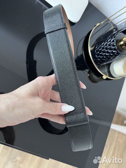 Ремень женский кожаный черный