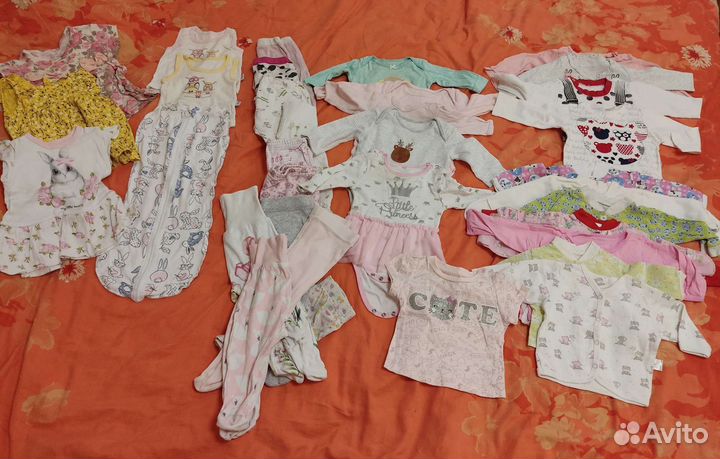 Вещи пакетом на девочку от 0 до 9 месяцев