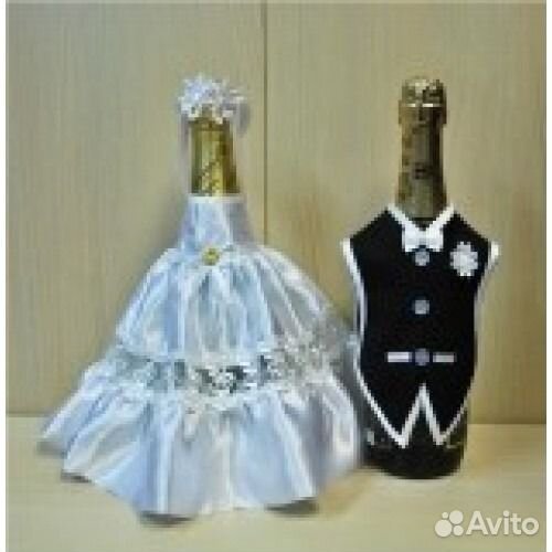 Декор бутылки шампанского на свадьбу