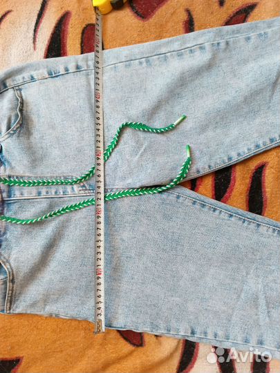 Джинсы бананы на резинке и шнурке, стрейч, 46