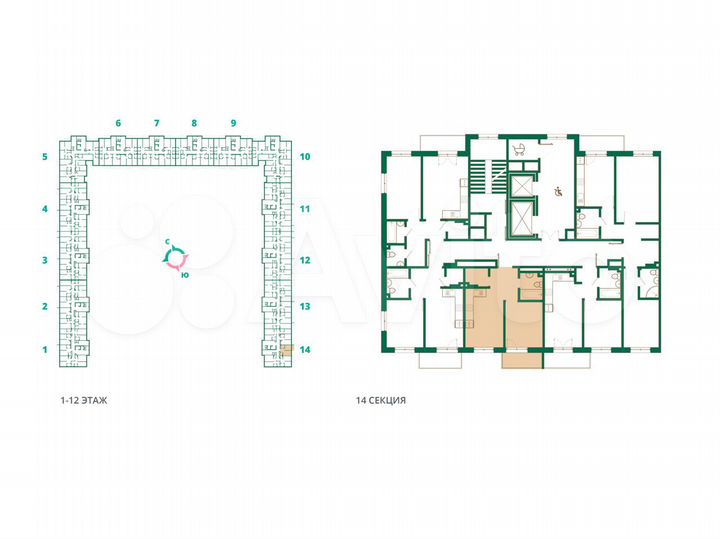 1-к. квартира, 34,1 м², 5/12 эт.