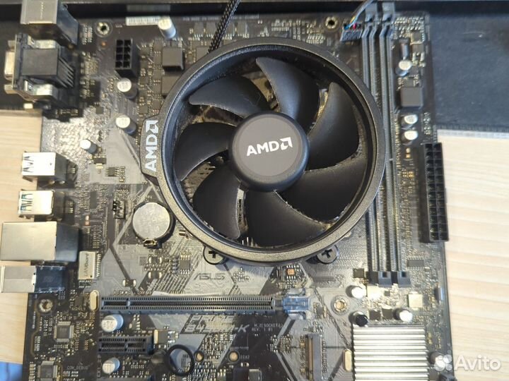 Материнская плата asus b450m-k с проц. r5 2600