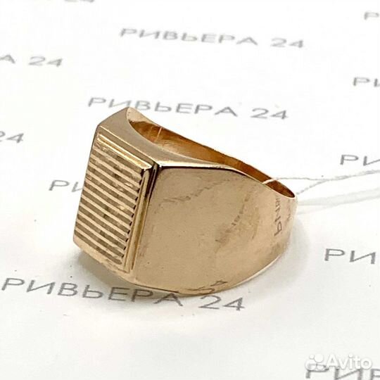 Золотое кольцо печатка мужская 583 пробы 7.68 грам