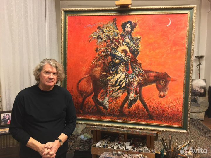 Путеществие на убывающую луну, картина маслом