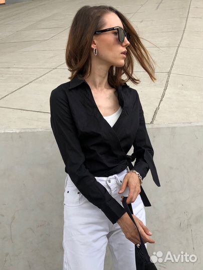 Винтажная блуза на запах