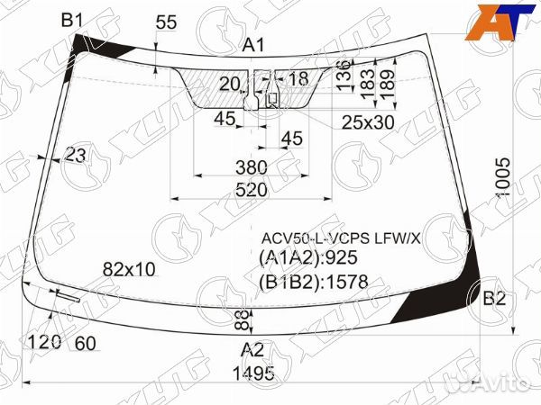 Стекло лобовое toyota camry europe/russia