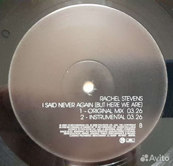 Пластинка rachel stevens-I Said Never Again 2005г