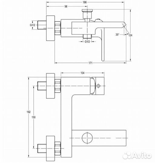 Смеситель Швеция для ванны новый
