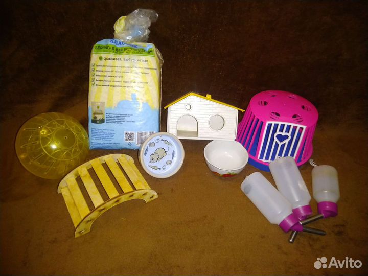 Клетка для грызунов, домики, поилки, чашки и тд