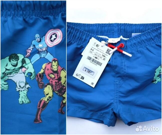 Шорты Zara Marvel 3-4 104 для мальчика