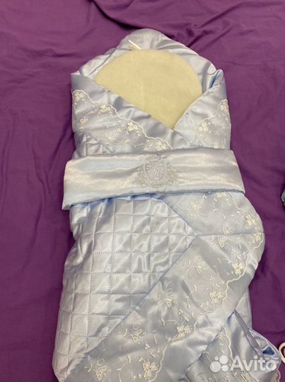 Конверт одеяло на выписку зимний для мальчика