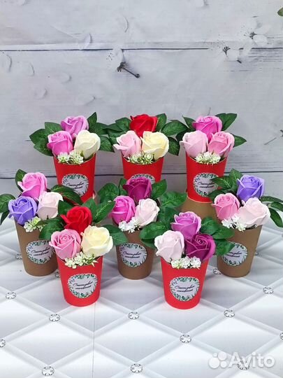 Букет из мыльных роз