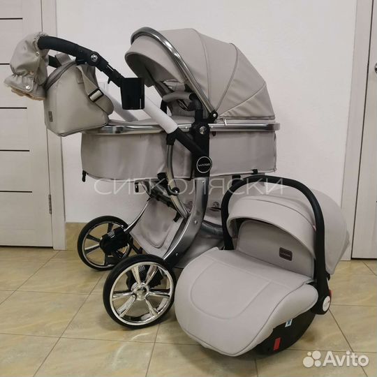 Коляска трансформер luxmom 608 2в1 и 3в1 экокожа