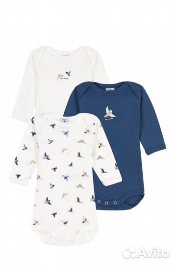 Набор 3 боди Petit bateau унисекс 9 месяцев