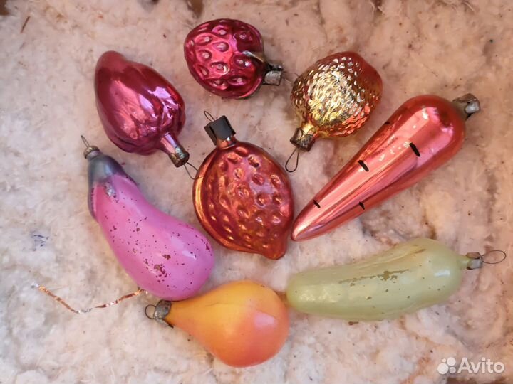 Елочные игрушки СССР овощи фрукты