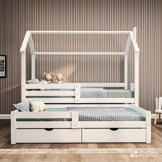Детская кровать из массива березы для 2-х детей