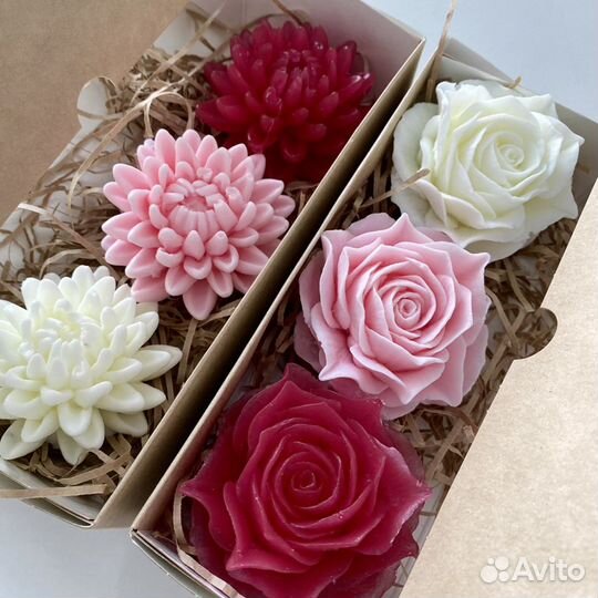 Мыло ручной работы цветы на: 8 марта, День Рождени