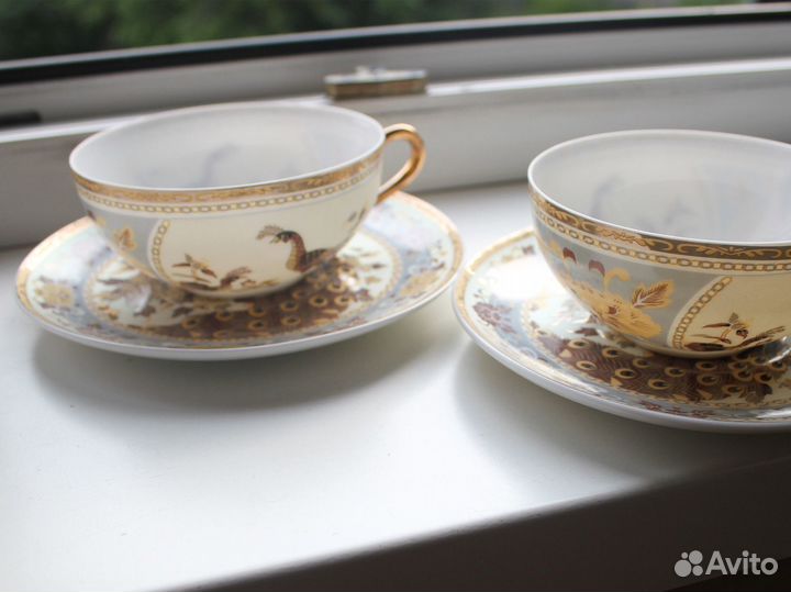 Чайный сервиз парный с павлинами новый