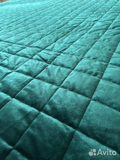 Покрывало 220x240 см велюр изумруд Леруа Мерлен