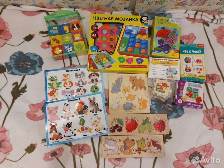 Развивающие игрушки, пазлы мозаика для малышей