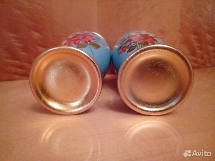 Вазы парные, ручная роспись (СССР)