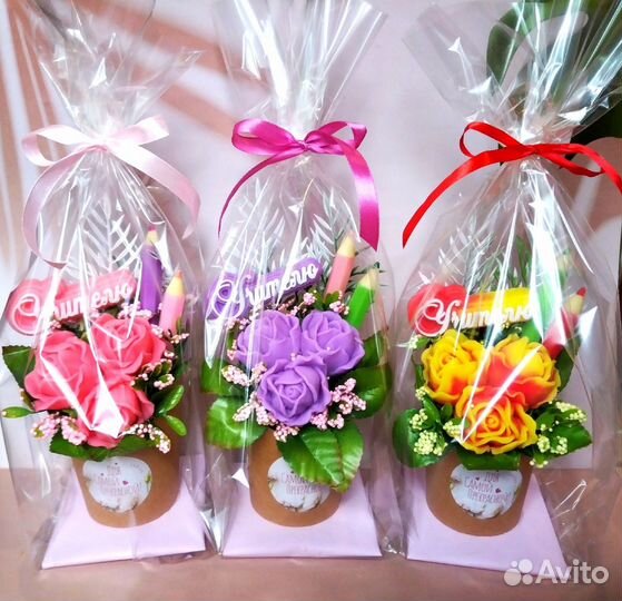 Букет для учителя из мыла ручной работы