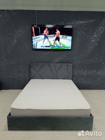 Кровать двухспальная К2, 160х200, темно-серый